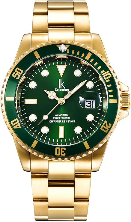 Alienwork IK Unisex Quartz Watch with Stainless Steel Metal Strap And Calendar