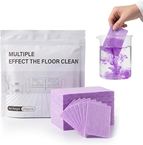 Auiepet Multi-Surface Floor Cleaner Tablet, 2026 New Multi-Effect Floor Cleaning Sheets, Dissolvable Pre-Measured Deep Cleaning Cleaning Solution, for Tile & Vinyl Floors (Lavender Scent, 100Pcs)