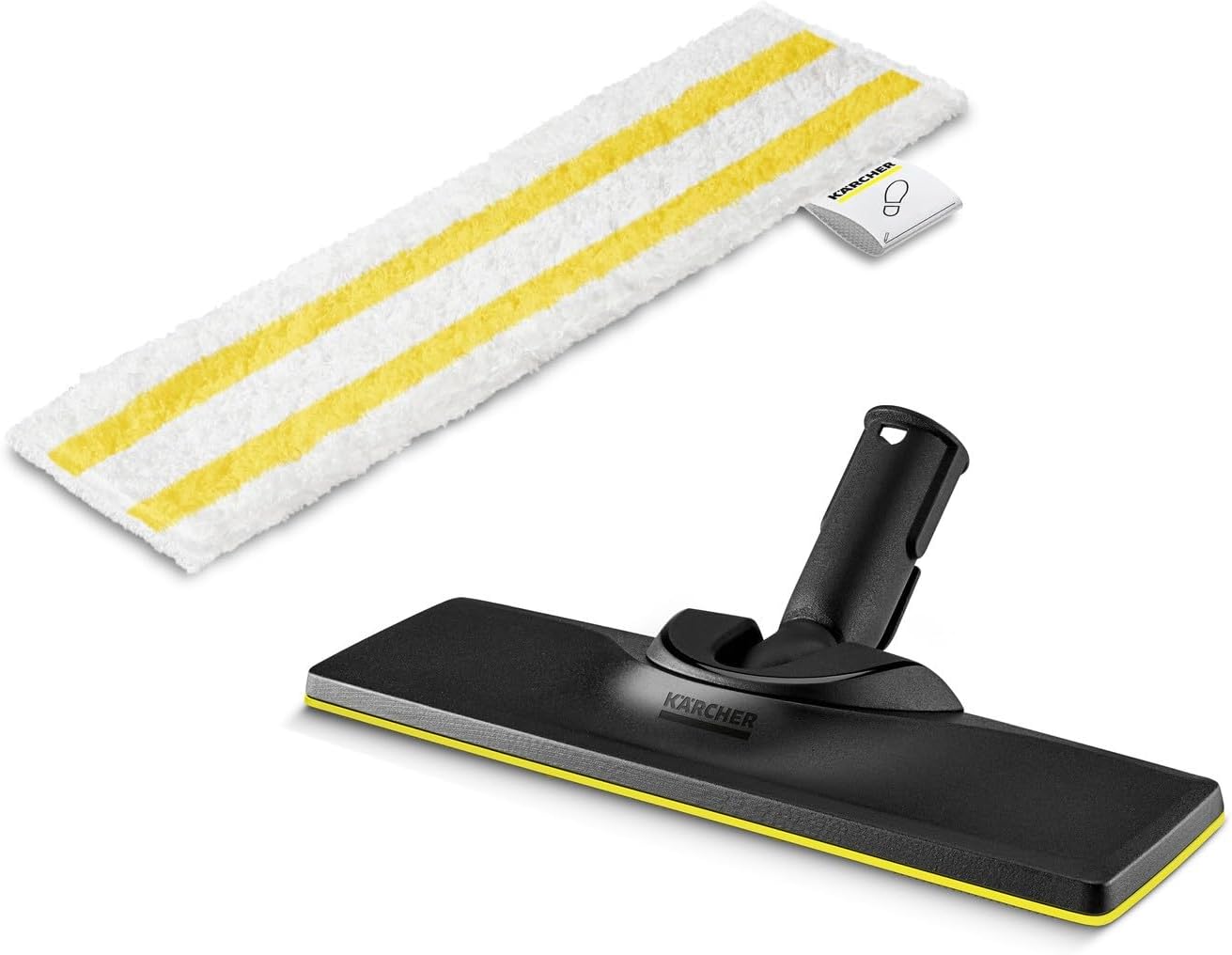 Kärcher Original Set Floor Head and Microfiber Cloth Easyfix Steam Cleaner Compatible with Kärcher SC - For Floors, Suitable for All Types of Surfaces, Machine Washable, White