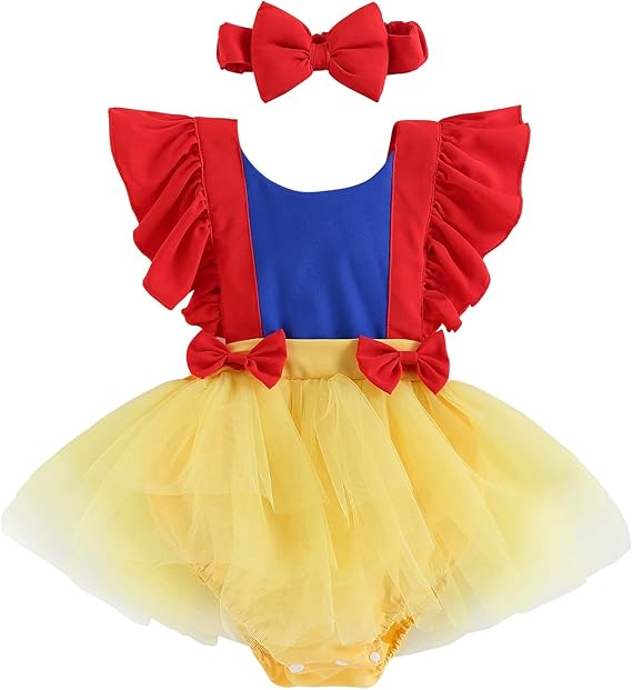 Aopwsrlyi Newborn Baby Girls Romper Dress Cosplay Costume Ruffle Sleeveless Dress with Headband Summer Outfits Set