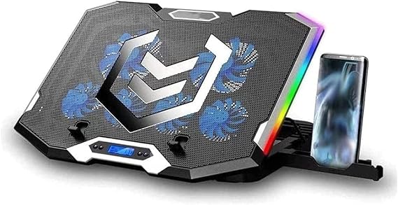 Laptop Cooling Pad 12-17.3 Inch, Gaming Laptop Cooler Pad, Laptop Cooling Stand with 6 Quiet Fans,One Phone Stand