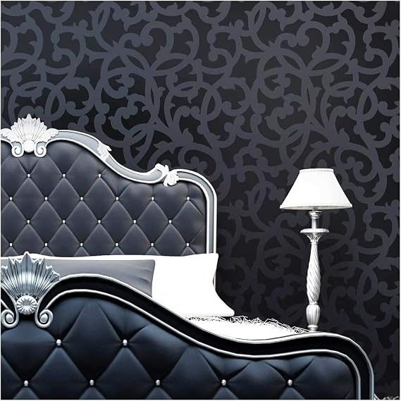 Cutting Edge Stencils Venetian Scroll Allover - DIY Wall Decor - Stencil Designs for Home Makeovers (Small)