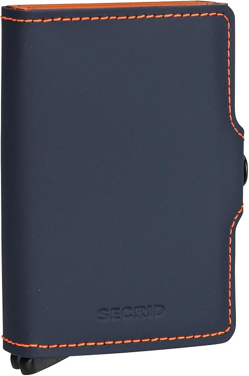 Secrid Wallet Twinwallet Mat, Midnight Blue Orange, 10,2 x 6,5 x 2,1 cm, Two Tone