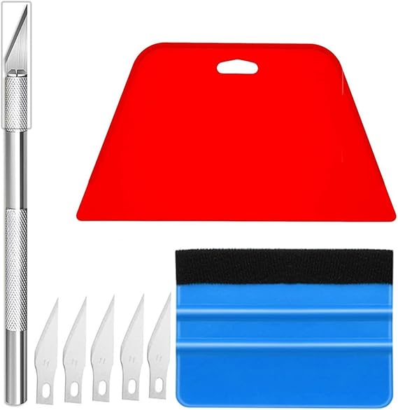 8 Piece Vinyl Wrap Tools,Wallpaper Kit,Wallpaper Smoother,Wallpapers Smoother Tool,Including Smoothers,Trimming Tool,for Vinyl Wrap,Install Wallpapers, Car Wrapping and Contact Paper