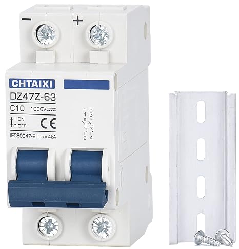 DC Miniature Circuit Breaker, 2 Pole 1000V 10 Amp