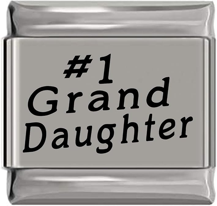 NewCharms Number One Grand Daughter Laser Engraved Italian Charm (9mm Standard Size)