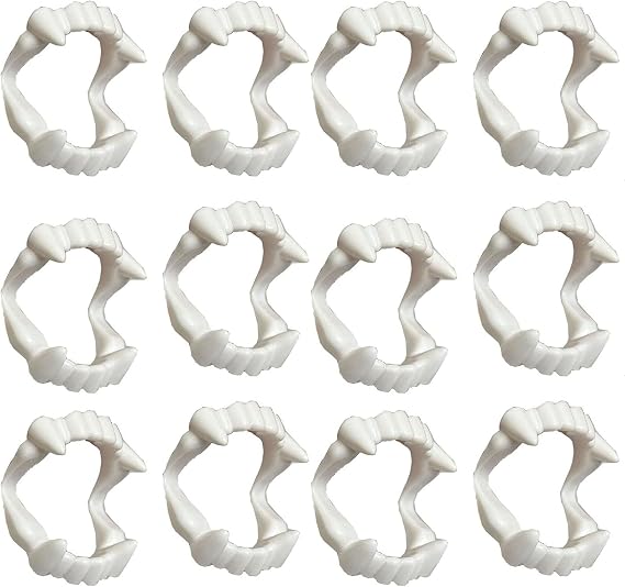 12 PCs Vampire Fangs, Plastic White Vampire Teeth for Dress Up Costume Cosplay Photo Props Halloween Christmas