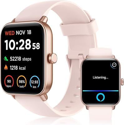 Tensky Smart Watch for Women Android & iPhone, Alexa Built-in, 1.8 Fitness Tracker with AnswerMake Call, IP68 WaterproofSpO2Heart RateSleepMonitor, Activity Tracker for 100Sport Modes