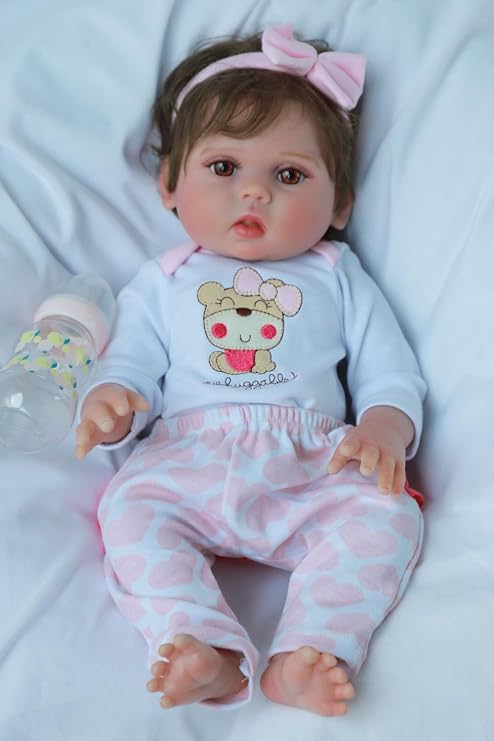 Kaydora Realistic Reborn Baby Dolls - 18 Inch Baby Girl with Accessories, Real Life Dolls with Full Body Vinyl, Newborn Lifelike Weighted Doll with Anatomically Correct for Ages 3+ Gift