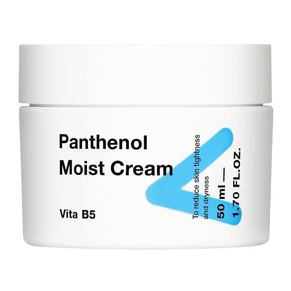 TIAM Panthenol Moist Cream, 1.7 fl oz, 10% Panthenol (Vitamin B5) Moisturizer for Dry & Sensitive Skin, Long-Lasting Hydration for Soft & Glowy Skin, Korean Skin Care