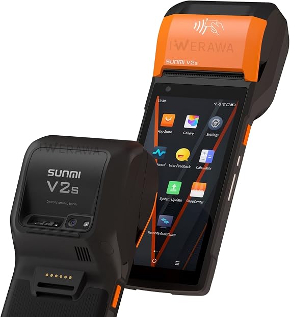 POS Printer SUNMI V2s Smart Mobile Terminal 58mm Thermal Receipt Printer, Supports Label Ticket Printing, NFC, Perfect to Manage queues, Online, Mobile & Takeaway Orders (NFC 2+16G)