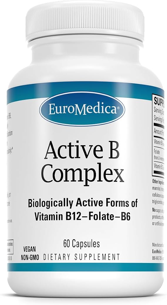 EuroMedica Active Bio - Heart Health - 60 Count | Heart Health and Homocysteine Support. 60 capsules.