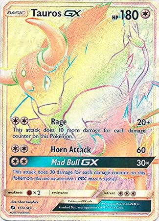 Pokemon - Tauros-GX - 156/149 - Secret Rare - Pokemon Sun & Moon