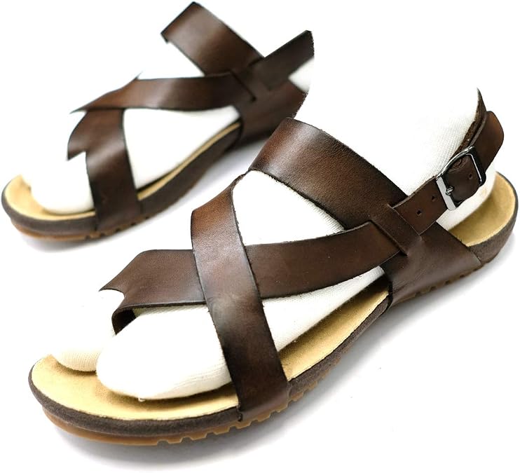 Harssidanzar Men's Sandals, Genuine Leather Sandals