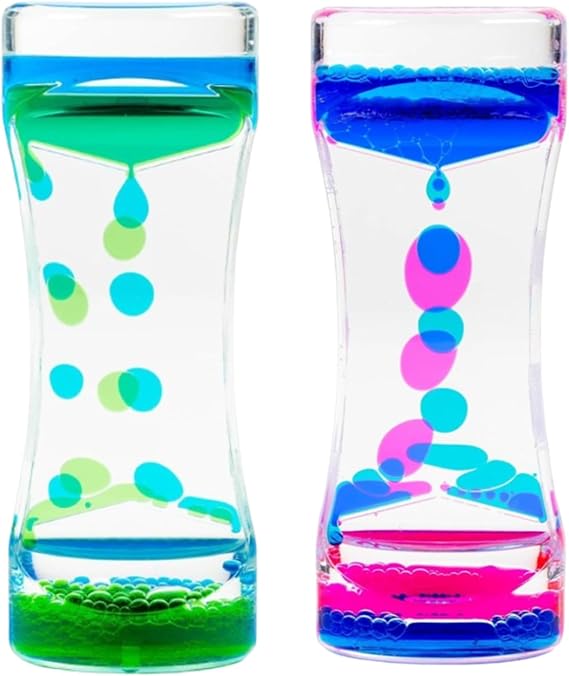 Motion Pack Liquid Bubble Timer Sensory Hourglass for Relaxation, Autism, Sensory Needs, ADHD, Stress Relief, Anxiety