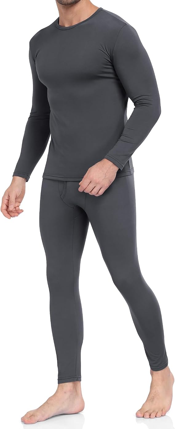 Thermal Underwear for Men Long Johns Set Fleece Lined Winter Cold Weather | Base Layer Top & Bottom Set, Moisture-Wicking, Heat Retention, Gift For Men, Ideal For Skiing, Hunting Outdoor, Sleepwear