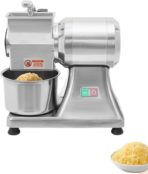 550W Electric Cheese Grater for Block Cheese, Commercial Cheese Shredder with Safety Shield & Bucket, 88Lbs/Hour Stainless Steel Cheese Grinder