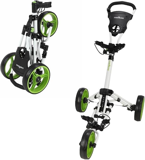Golf X-Lite One-Click Folding Pull/Push Golf Cart White/Green