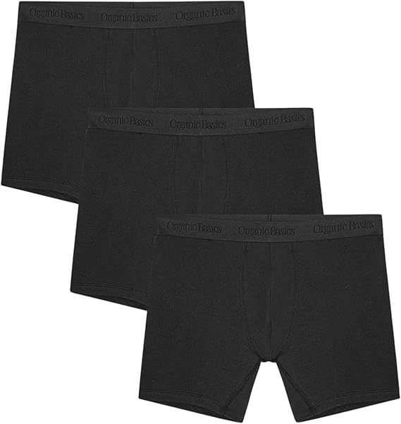 Organic Basics Men's Core 3" Organic Cotton Boxer Trunk Underwear 3-Pack