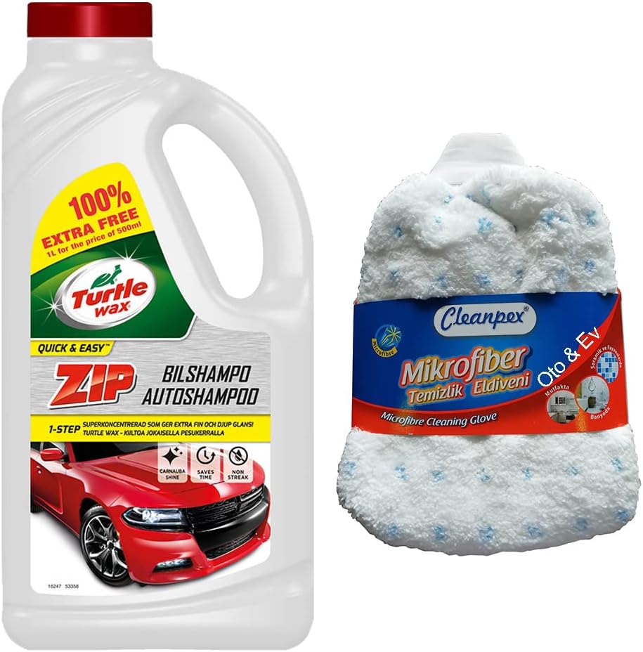 Turtle Wax Turtle Wax Zip Wax Polished Car Wash Shampoo 60 Wash 1 L Gojo Wash Gloves