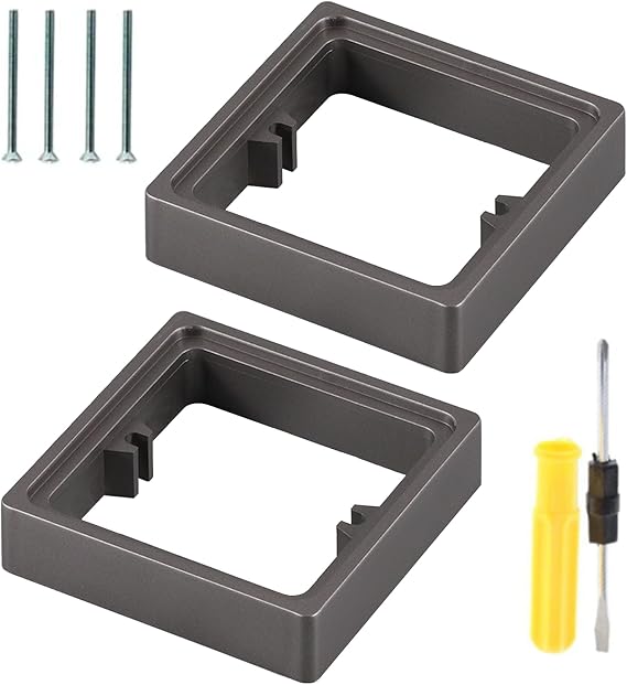 Light Switch Spacer 20mm Grey 2Pack– Socket Spacer with 5cm Screws, Socket Back Box Extender, Double Socket Spacer for Light Switch Back Box, Single Socket Spacer and Double Socket Surround