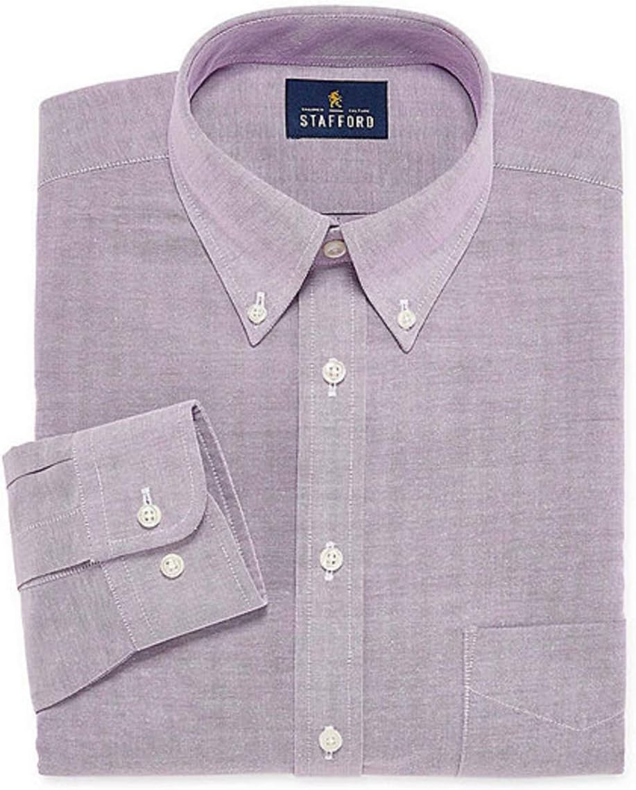 Stafford Travel Wrinkle-Free Stretch Oxford Long-Sleeve Dress Shirt Extra Tall
