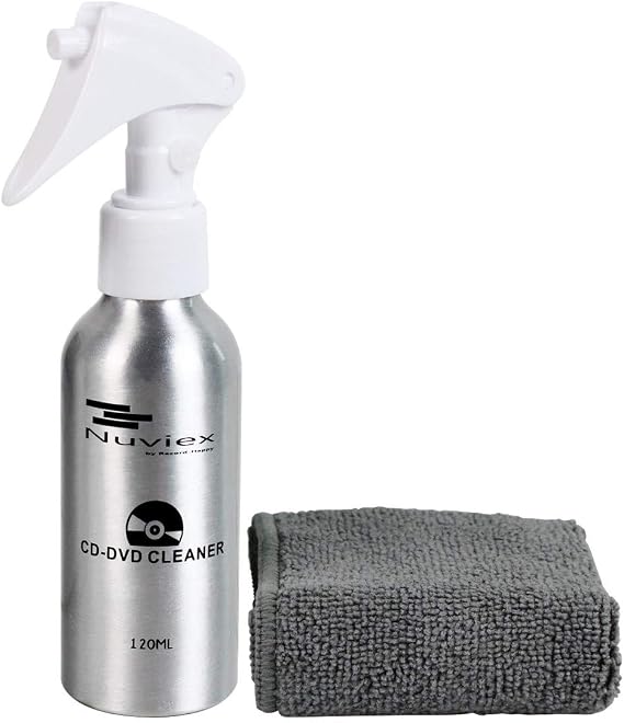 CD DVD Cleaner Solution Spray Fluid - Premium Compact disc Cleaning Kit with Anti-Static Microfiber Cloth Glove 4oz