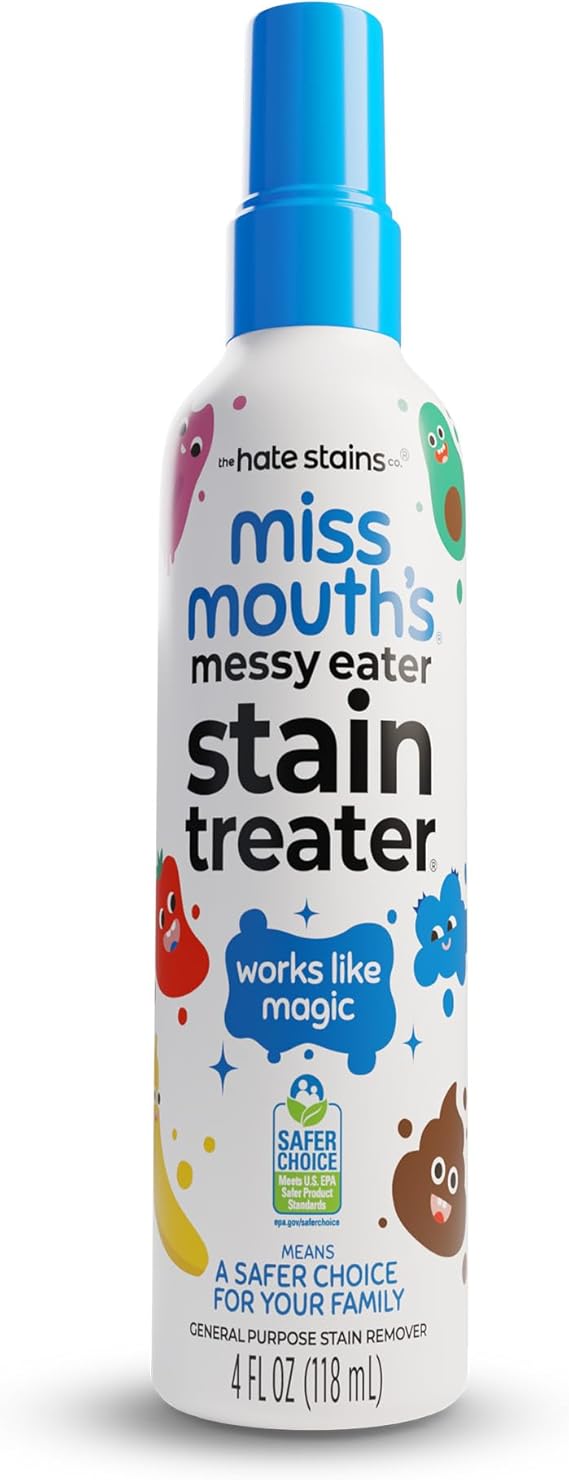 Miss Mouth's Messy Eater Stain Treater Spray, Laundry Stain Remover, 4 Oz | Newborn & Baby Essentials; Cleans Off Food, Grease, Coffee; Use on Laundry, Underwear, Fabric