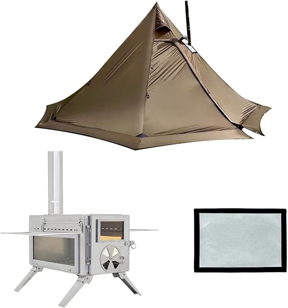 Hot Tent For 4 Person With Stove Jack Winter Tent + Camping Wood Tent Stove + Hot Tent Stove Jack