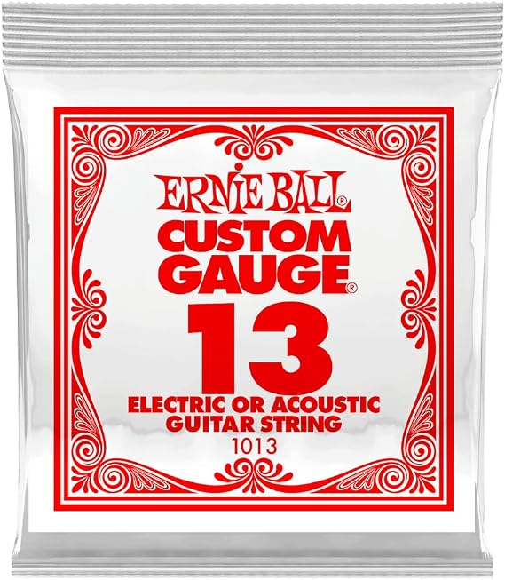 Ernie Ball Nickel Plain Single Guitar String .013 Gauge 6-Pack