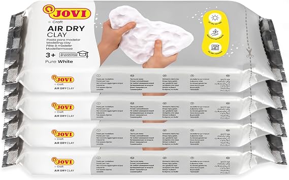 Jovi - Air Dry Clay, Set of 4 Units, 2.2lb Each, Total of 8.8lb, White | No Oven Needed, Pottery Clay for Arts and Crafts Projects - Bulk Buy