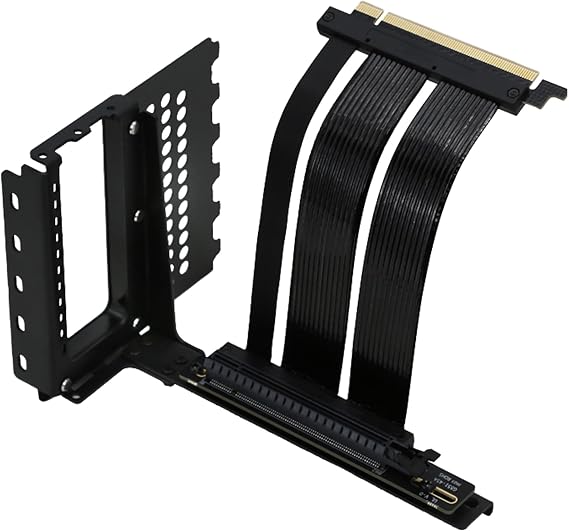 Formulamod Vertical GPU Mounting Kit, PCIe 5.0 x16 Riser Cable 5.9 Inch High-Speed with Vertical GPU Mount, Compatible with 9070xt, rx9070(Black)