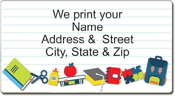Personalized Teacher Return Address Labels - Teacher Stickers, Name Stickers (Teacher)
