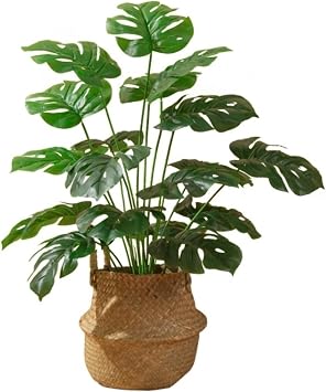 Artificial Tree Artificial Monstera Plants Plastic Artificial Tree with Flower Basket Branch Fake Tree Home Living Room Office Decor Faux Plants