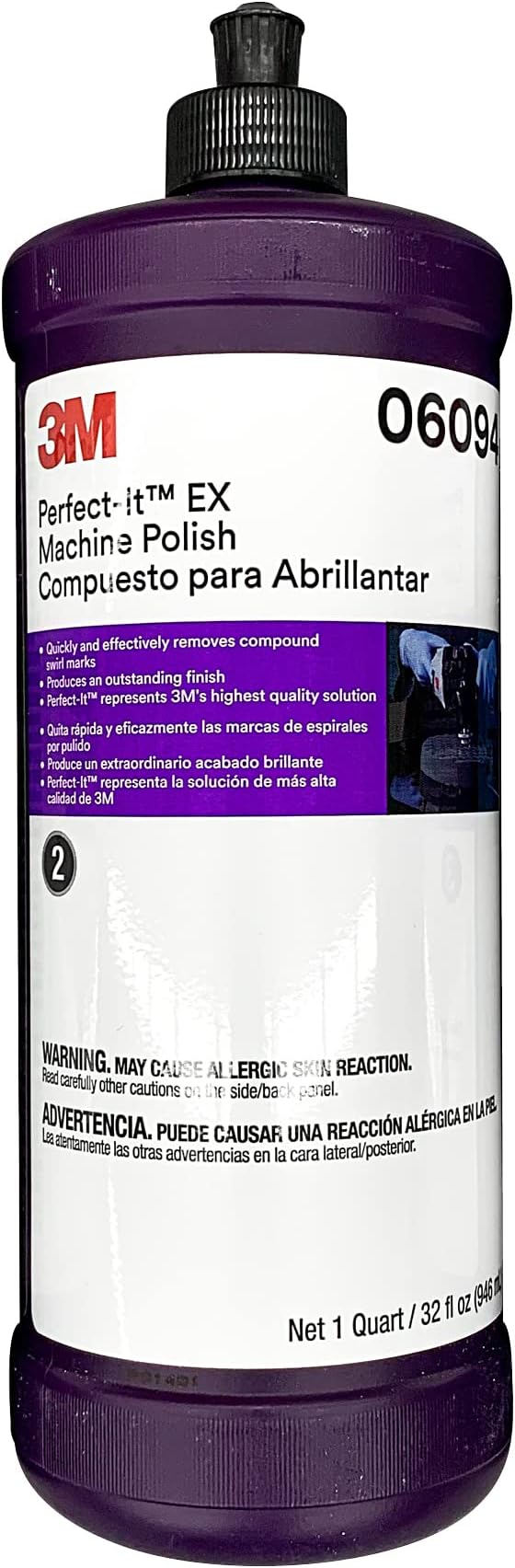 3M Perfect-It EX Machine Polish, 06094, 1 Quart | 1 Bottle, High Performing, Removes Swirl Marks, Refine Finish