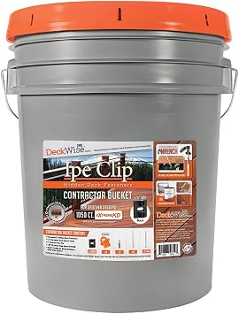 DeckWise Ipe Clip Extreme KD Hidden Deck Fastener Kit Black 1050 Count Covers 600 Sq.Ft. Decking 16" on center Includes Clips, Screws & Accessories Works with Hardwood, Thermal, and Composite Boards Compatible with Trex, Azek, Timbertech, and All Top Decking Brands