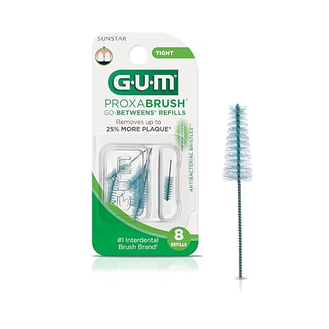 GUM Proxabrush Go-Betweens Tight Refills, 8 Count