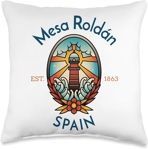 Mesa Roldan Lighthouse Spain Throw Pillow