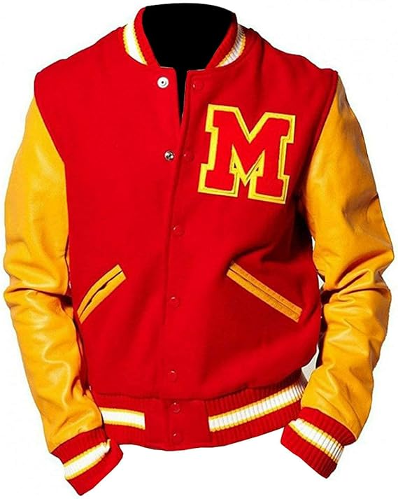Men's Michael Jackson MJ Red Yellow Thriller Jacket Baseball Varsity Jacket