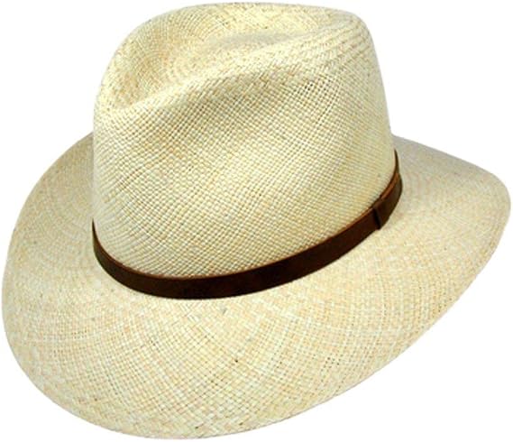 Jaxon Hats MJ Panama Straw Outback Hat (Small, Natural)