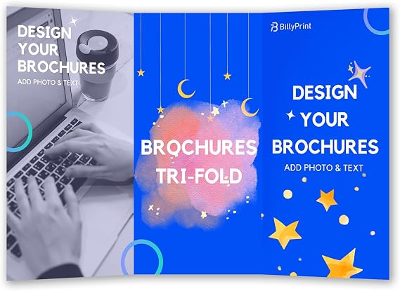 BillyPrint Customized Brochures&Flyer 157GSM For Business, Double-Sided Printing Tri-Fold Glossy Paper Professional, Engaging, and Informative Marketing Material,8.5x11 inches-25 Sheets