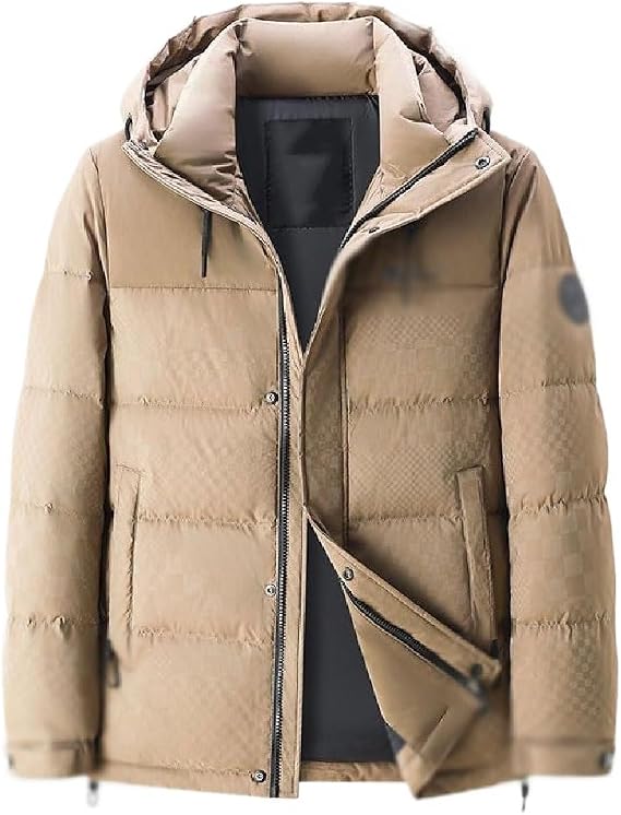 Men's Hooded Down Jacket Winter Thickened Duck Down Warm Bread Clothing