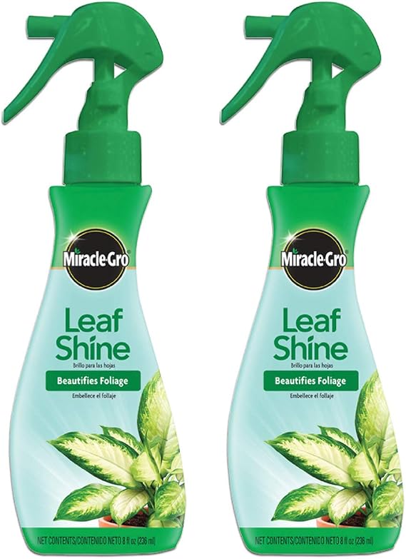 Miracle-Gro Leaf Shine Spray - For Indoor Hard-Leaved Houseplants, Cleans and Beautifies Foliage - 8 fl. oz. (2 Pack)