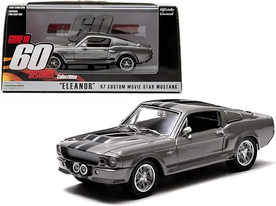 GreenLight Collectibles Gone in Sixty Seconds 1967 Ford Mustang Eleanor 1/43 Scale Diecast Model Car Gray