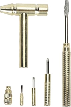 FLEXMAN Mini Hammer Kit, 6 in 1 Mini Carbon Steel Multifunctional Metal Hammer, Portable Camping Hammer Set, Cross Screwdriver Hammers Tools for Electronic Maintenance