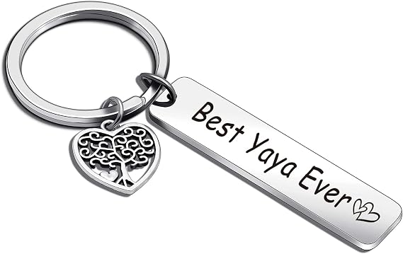 ASANHAO Yaya Appreciation Keychain - Best Yaya Ever Gift for Grandmother, Grandma, Nana, Gigi, Mimi Jewelry- Stainless Steel Jewelry - Keychain for Mother's Day, Birthdays, And Special Occasions