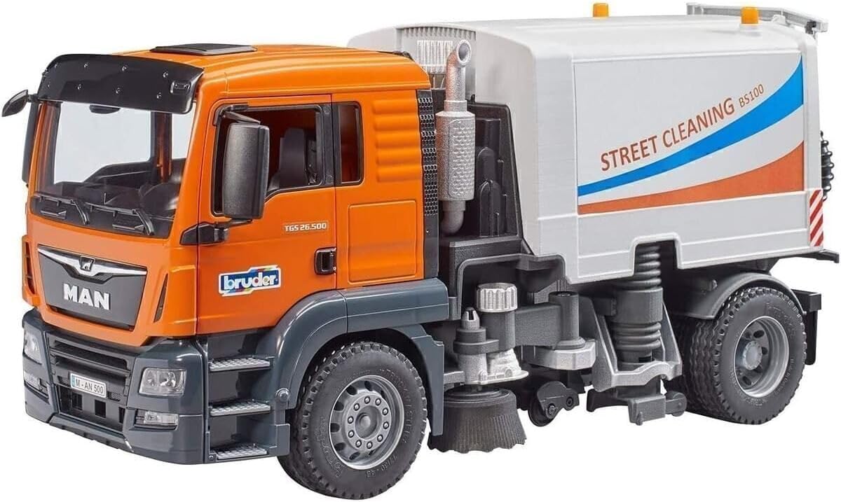 Man TGS Sokak Çöp Temizlik Aracı, Oyuncak Kamyon, 47 x 19 x 23 cm, 4+ Yaş