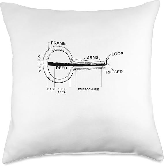 Jew Mouth Harp Jaw Harp Bass Throw Pillow