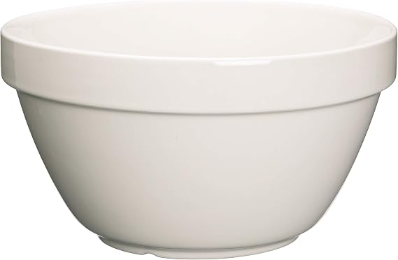 KitchenCraft Home Made Pudding Basin/Ceramic Mixing Bowl, White, Extra Large (1.5 Litre)