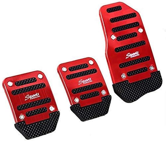 3pcs Nonslip Car Pedal Pads Auto Sports Gas Fuel Petrol Clutch Brake Pad Cover Foot Pedals Rest Plate Kits